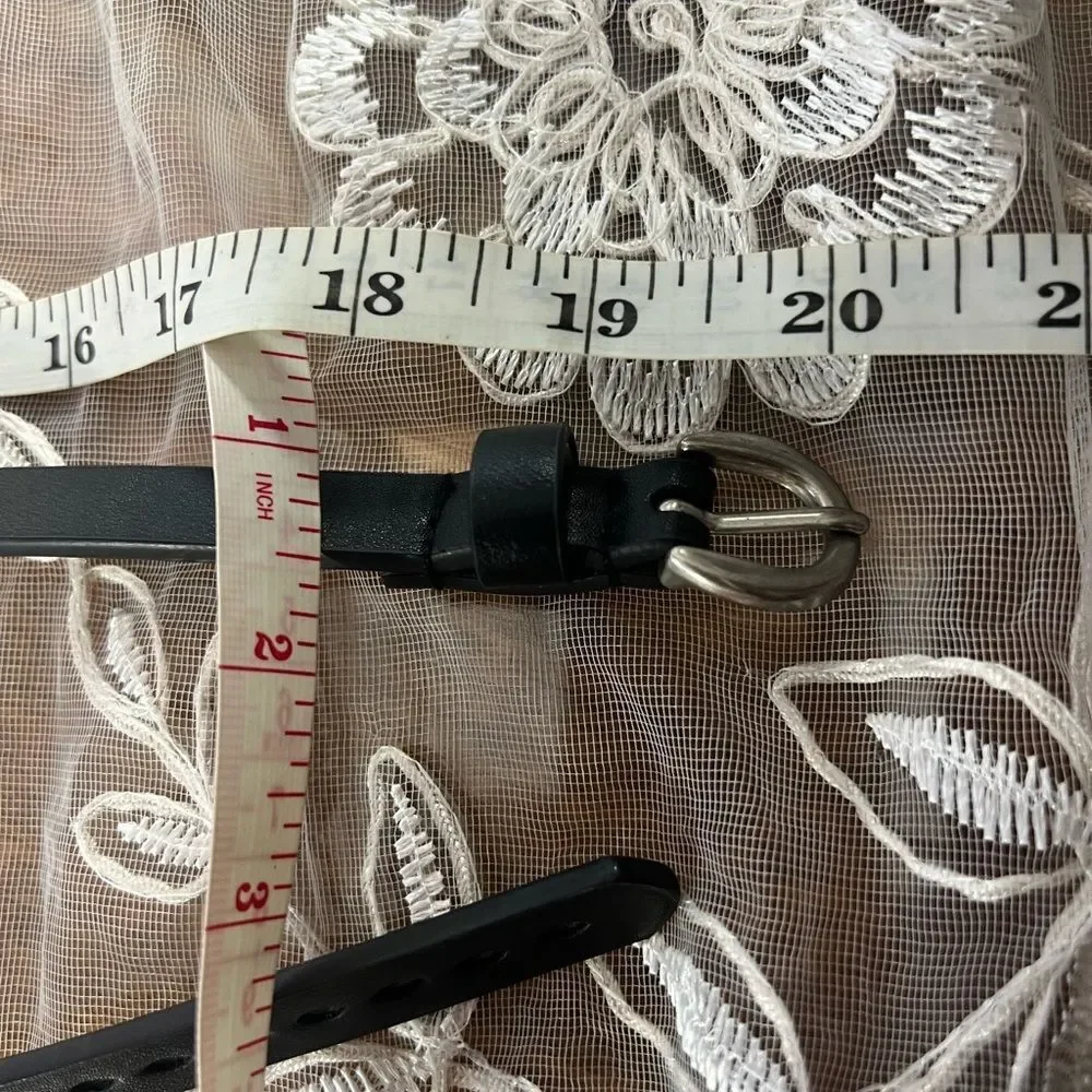 Black Pleather 40”X1/2” Belt with Silver Hardware